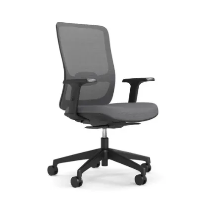 Orion mesh back manager’s chair with seat slider, built-in lumbar support, synchro-tilt, tilt lock, adjustable arms, and woven nylon mesh
