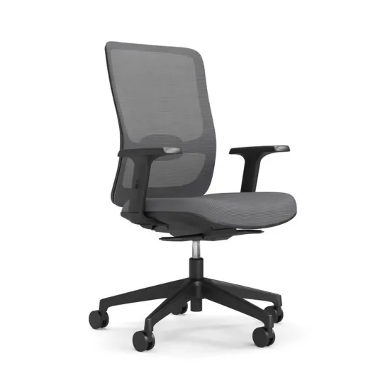 Orion mesh back manager’s chair with seat slider, built-in lumbar support, synchro-tilt, tilt lock, adjustable arms, and woven nylon mesh
