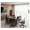 Orion mesh back conference chair with black frame, fixed loop arms, premium woven nylon mesh, adjustable seat height, swivel, and spring tilt