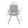 Orion mesh back guest chair with black frame, built-in lumbar support, woven nylon mesh seat and back, included glides and casters, and Black or Pewter mesh options