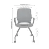Orion mesh back guest chair with black frame, built-in lumbar support, woven nylon mesh seat and back, included glides and casters, and Black or Pewter mesh options