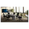 Starlight high back luxe ergonomic task chair with textured mesh back, seat slider, 4D adjustable arms, height-adjustable lumbar support, synchro-tilt, and black frame