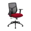 Starlight mid back ergonomic task chair with breathable mesh back, molded waterfall seat, adjustable arms, synchro-tilt, and black five-star base