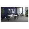 Starlight mid back ergonomic task chair with breathable mesh back, molded waterfall seat, adjustable arms, synchro-tilt, and black five-star base
