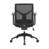 Starlight mid back ergonomic task chair with breathable mesh back, molded waterfall seat, adjustable arms, synchro-tilt, and black five-star base