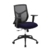 Starlight mid back ergonomic task chair with breathable mesh back, molded waterfall seat, adjustable arms, synchro-tilt, and black five-star base