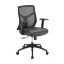 Starlight mid back ergonomic task chair with breathable mesh back, molded waterfall seat, adjustable arms, synchro-tilt, and black five-star base