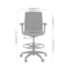 Starlight ergonomic drafting stool with breathable mesh back, adjustable lumbar support, adjustable chrome foot ring, padded armrests, and black five-star base