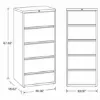 5 drawer commercial steel lateral file cabinet with locking drawers, powder-coated finish, and ball-bearing drawer slides.