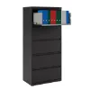 5 drawer commercial steel lateral file cabinet with locking drawers, powder-coated finish, and ball-bearing drawer slides.
