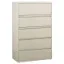 5 drawer commercial steel lateral file cabinet with locking drawers, powder-coated finish, and ball-bearing drawer slides.
