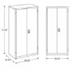 Oversized commercial steel storage cabinet with four adjustable shelves, welded construction, and secure three-point locking doors.