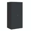 Oversized commercial steel storage cabinet with four adjustable shelves, welded construction, and secure three-point locking doors.
