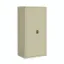 Oversized commercial steel storage cabinet with four adjustable shelves, welded construction, and secure three-point locking doors.