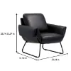 OfficeSource Peyton upholstered lounge chair with Onyx PU leather upholstery, padded arms, hardwood frame, and black steel sled base.