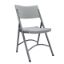 OfficeSource commercial blow molded plastic folding chair with contoured gray seat, powder-coated steel frame, and lightweight folding design.