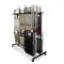 OfficeSource commercial folding chair storage cart with heavy-duty welded steel frame, swivel casters, and high-capacity folding chair storage.