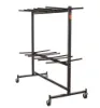 OfficeSource commercial folding chair storage cart with heavy-duty welded steel frame, swivel casters, and high-capacity folding chair storage.