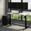 Dual monitor arm with USB-A and USB-C ports, clamp and grommet mounting hardware, supporting two monitors up to 30 inches.