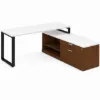 L-shaped executive desk with storage 