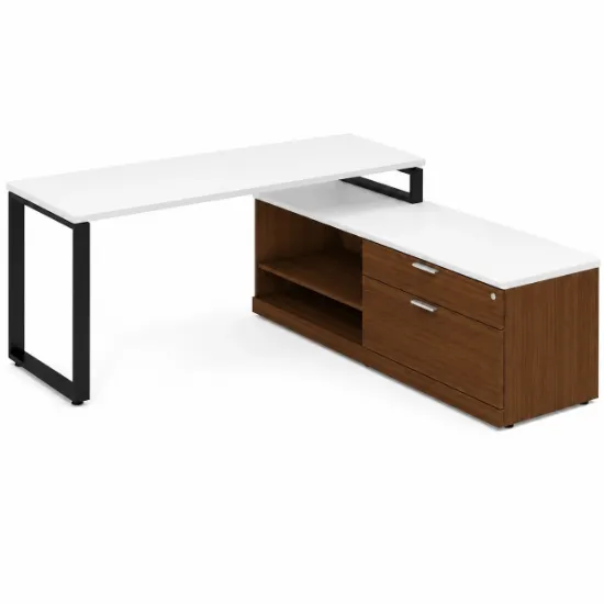 L-shaped executive desk with storage 