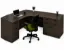 Bow Front Executive L-Shaped Desk with locking file drawers in a modern commercial office.
