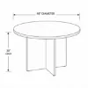 Round conference table with mesh back chairs for office meeting rooms