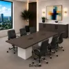 	Executive conference room suite with cube conference table, leather conference chairs, and locking storage credenza