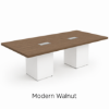 Executive conference room suite with cube conference table, leather conference chairs, and locking storage credenza