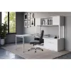 Mid back executive office chair with chrome frame, CaressoftPlus upholstery, padded chrome armrests, built-in lumbar support, and chrome five-star base.
