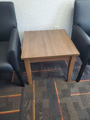 Picture of Laminate End Table with Solid Wood Base – Modern Office & Lobby Side Table