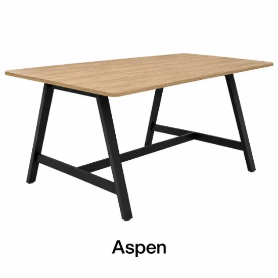 Standing height conference table with metal A-legs
