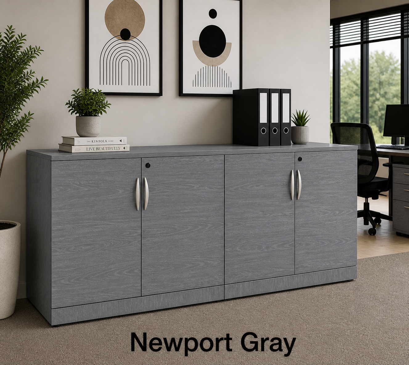 Double Storage Cabinet Credenza with Locking Doors | Choice Office ...